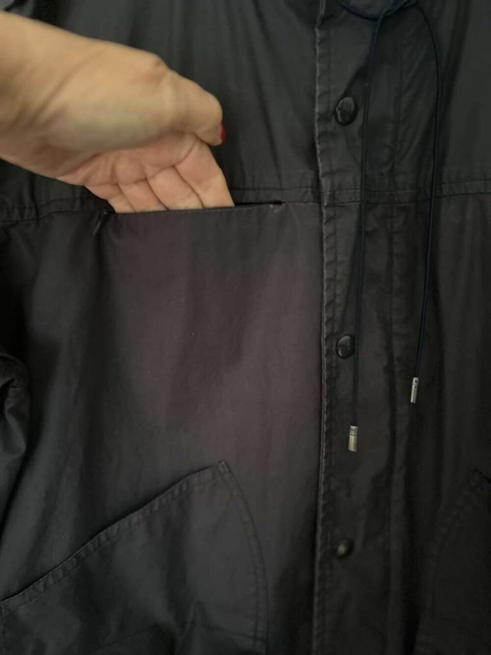 Daslu Hooded Lightweight Utility Rain Jacket Black Size G - Picture 7 of 16